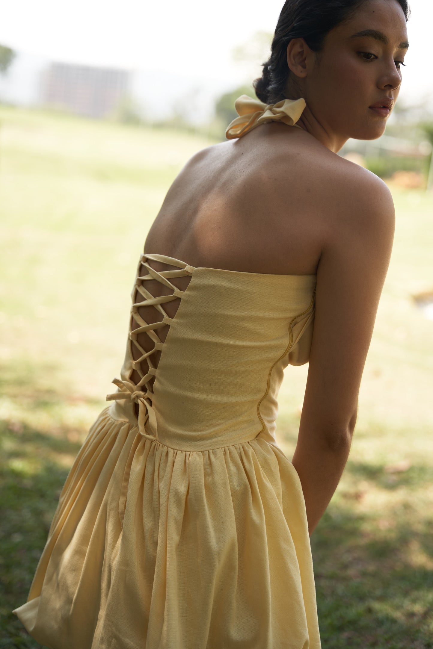 Coquette Corset Dress / Butter Yellow