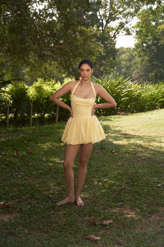 Coquette Corset Dress / Butter Yellow