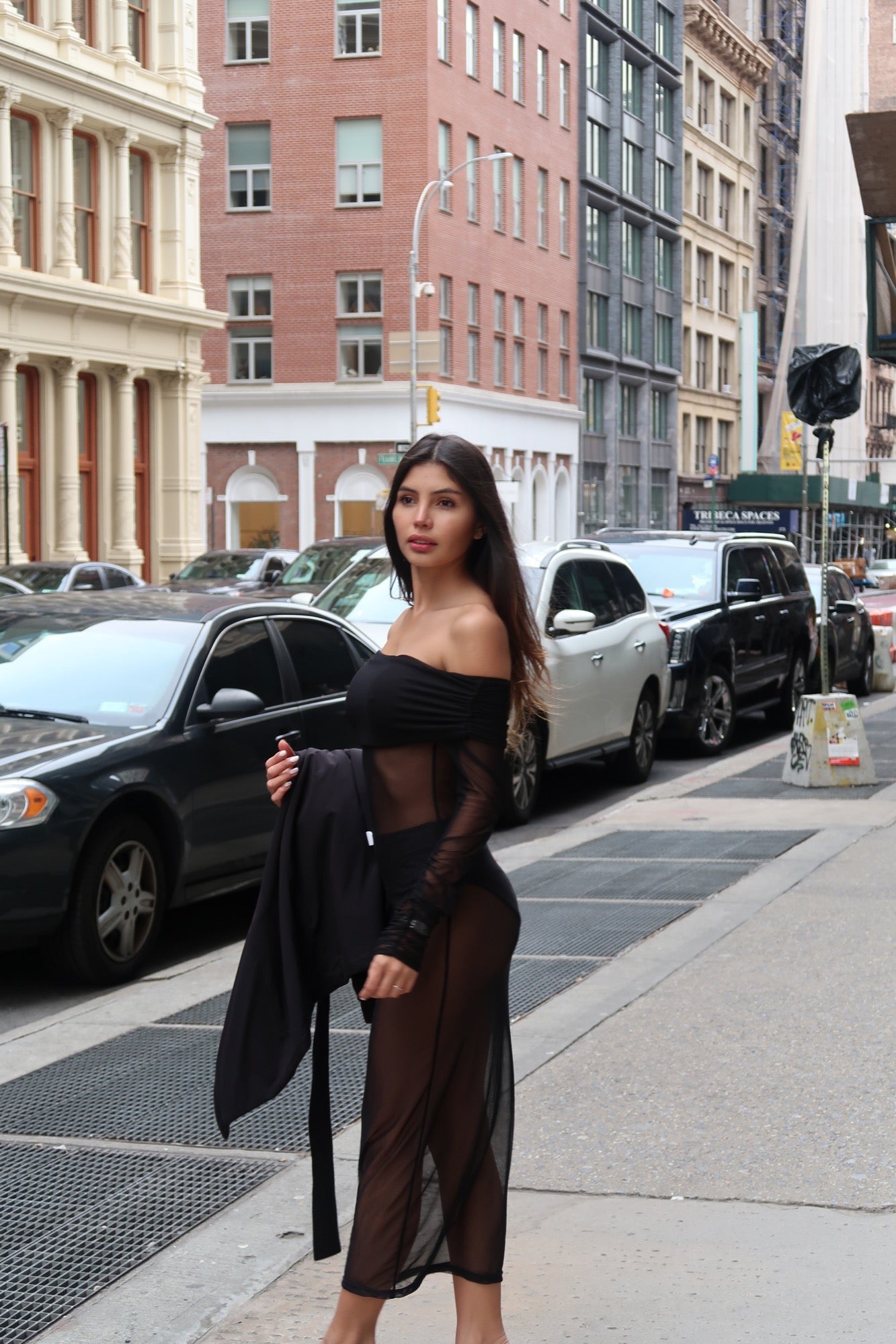 Resort Mesh Dress + panty - Negro